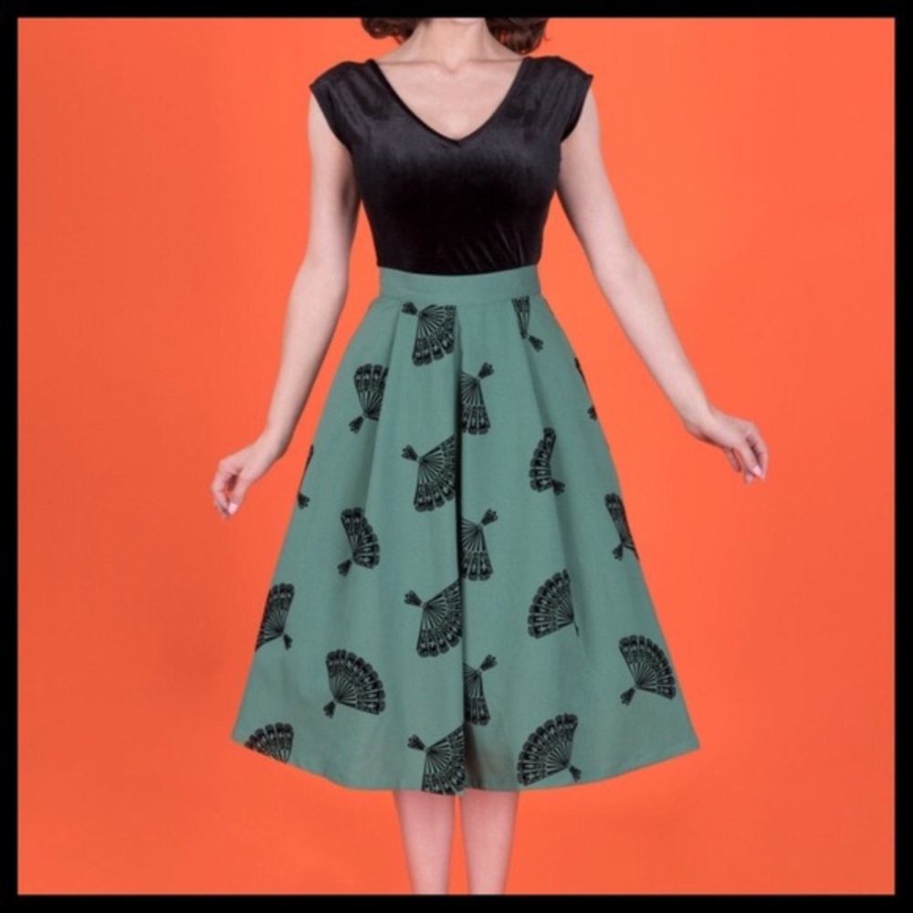 Tatyana Boutique Bettie Page Green Fanny Skirt